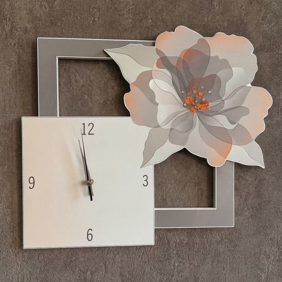 Orologio da muro rose bongelli preziosi cipria 50x45 con strass