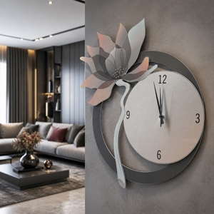 Orologio da parete fiore moderno cipria con strass bongelli preziosi