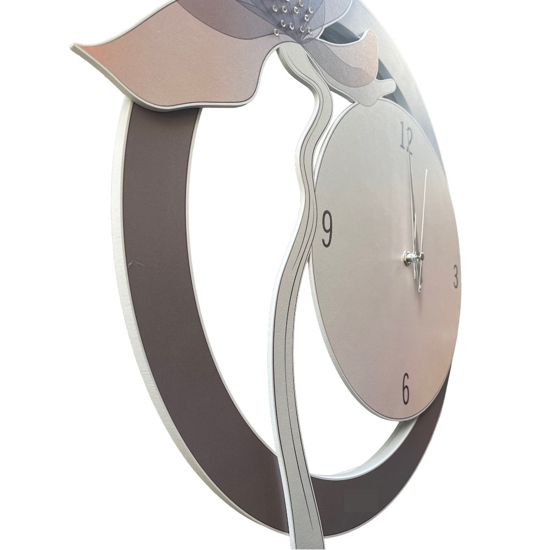 Orologio da parete fiore moderno cipria con strass bongelli preziosi