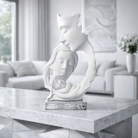 Scultura famiglia base argento h34 bongelli preziosi