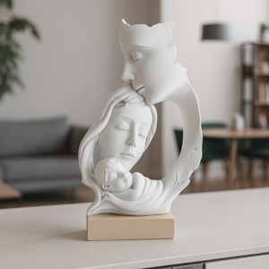 Scultura famiglia nocciola h34 soprammobile bongelli preziosi