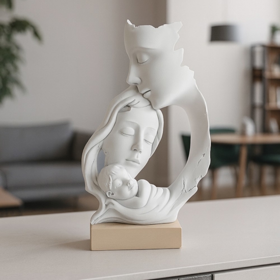 Scultura famiglia nocciola h34 soprammobile bongelli preziosi