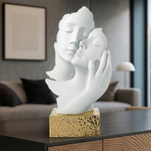 Scultura face mani base oro h34 soprammobile bongelli preziosi