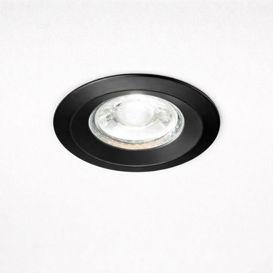 Faretto tondo nero da incasso per controsoffitto isyluce simplie