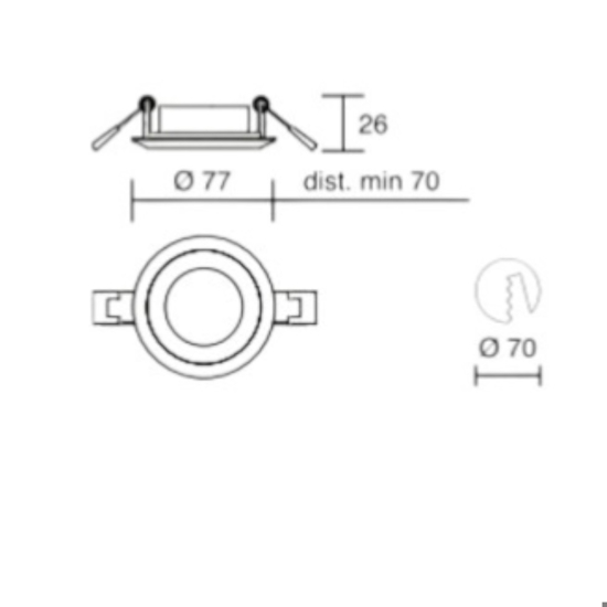 Faretto tondo nero da incasso per controsoffitto isyluce simplie