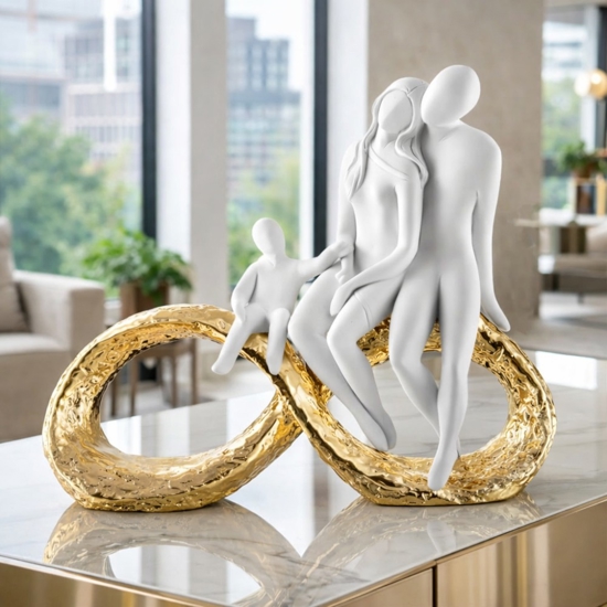 Scultura infinito oro 25x23cm soprammobile bongelli preziosi