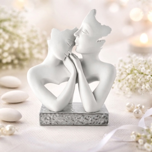 Bomboniera scultura argento famiglia stilizzata h15 bongelli preziosi