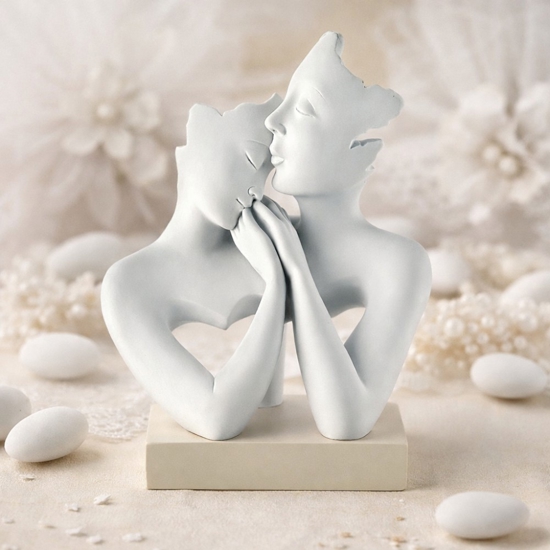 Bomboniera matrimonio scultura famiglia nocciola stilizzata bongelli preziosi