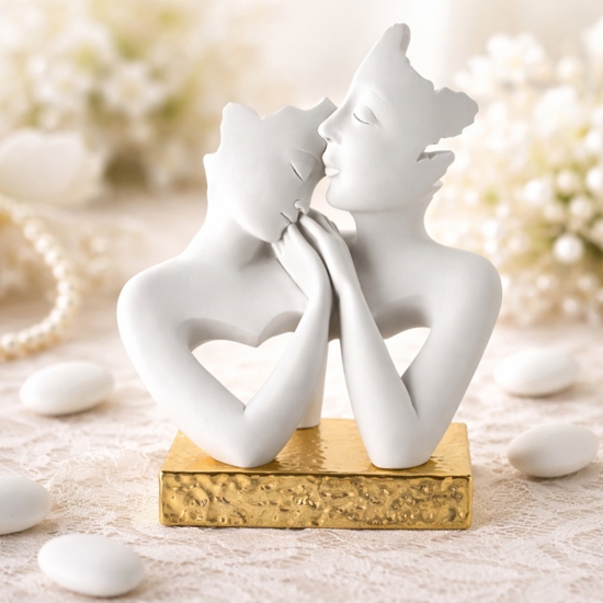 Bomboniera matrimonio statuina famiglia oro bongelli preziosi
