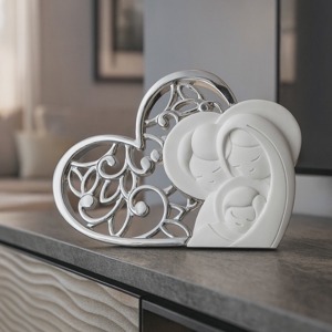 Bongelli preziosi soprammobile bianco cuore argento