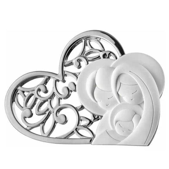 Bongelli preziosi soprammobile bianco cuore argento