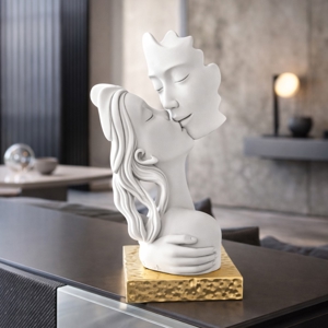 Scultura il bacio base oro soprammobile moderno bongelli preziosi