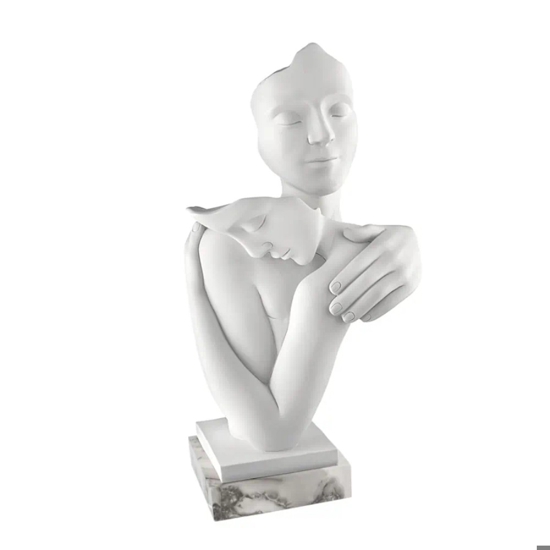 Scultura abbraccio base marmo bianco soprammobile bongelli preziosi