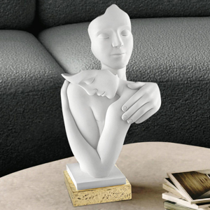 Scultura abbraccio bongelli preziosi soprammobile moderno base oro