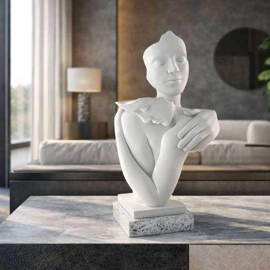 Scultura soprammobile abbraccio h40cm base argento bongelli preziosi