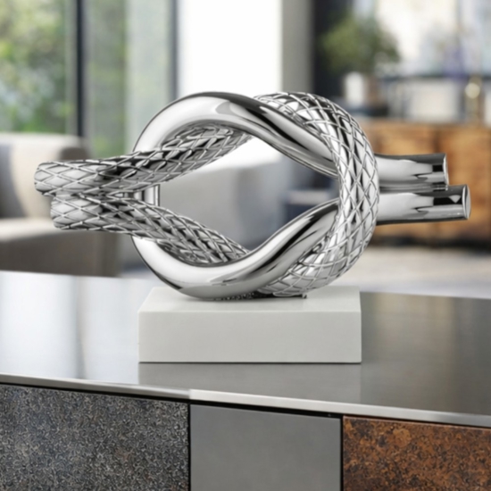Soprammobile nodo bianco argento 28x18cm bongelli preziosi