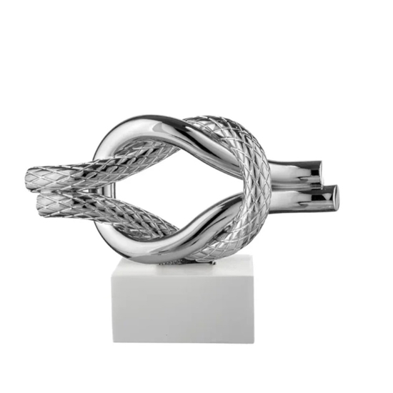 Soprammobile nodo bianco argento 28x18cm bongelli preziosi