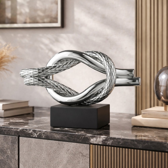 Scultura da tavolo nodo nero argento 28x18cm bongelli preziosi