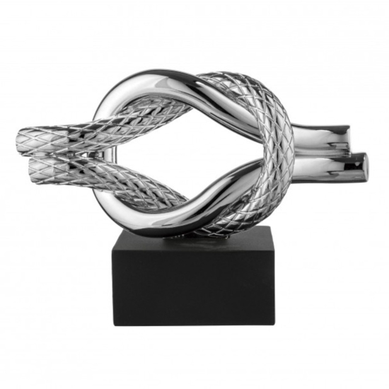 Scultura da tavolo nodo nero argento 28x18cm bongelli preziosi