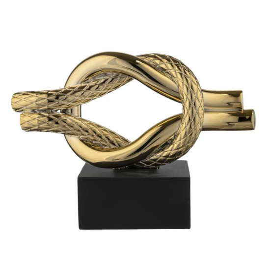 Soprammobile nodo nero oro 28x18cm moderno bongelli preziosi