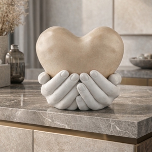 Soprammobile mani cuore 25x24cm moderno nocciola bongelli preziosi