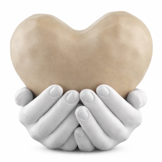 Soprammobile mani cuore 25x24cm moderno nocciola bongelli preziosi