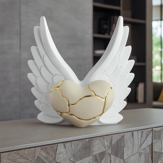 Bongelli preziosi scultura ali angelo cuore oro soprammobile