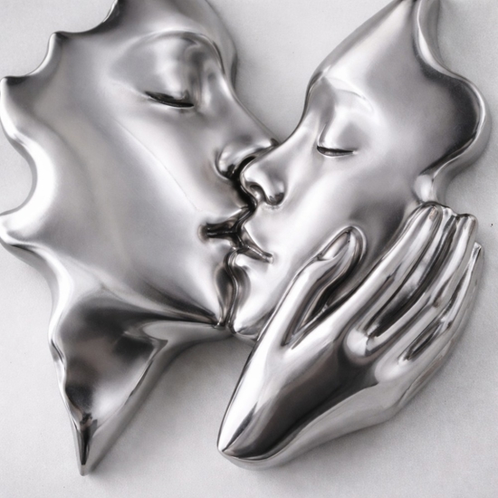 Quadro volti 3d bianco argento moderno 50x50 bongelli preziosi