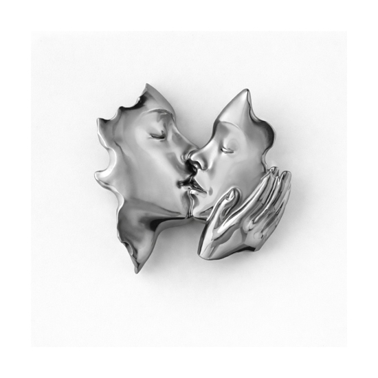 Quadro volti 3d bianco argento moderno 50x50 bongelli preziosi