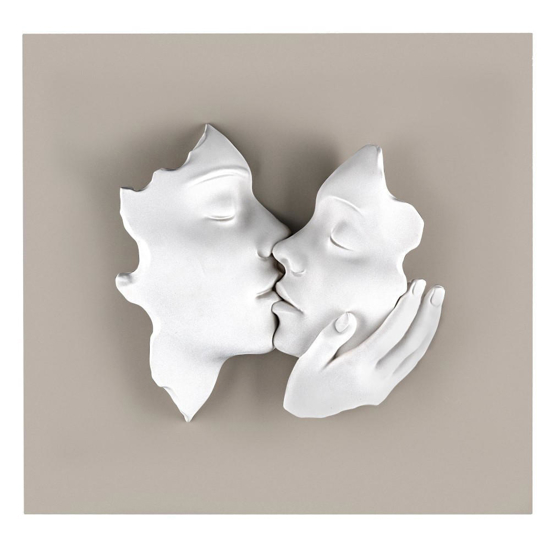 Quadro moderno bongelli preziosi 50x50cm scultura volti nocciola