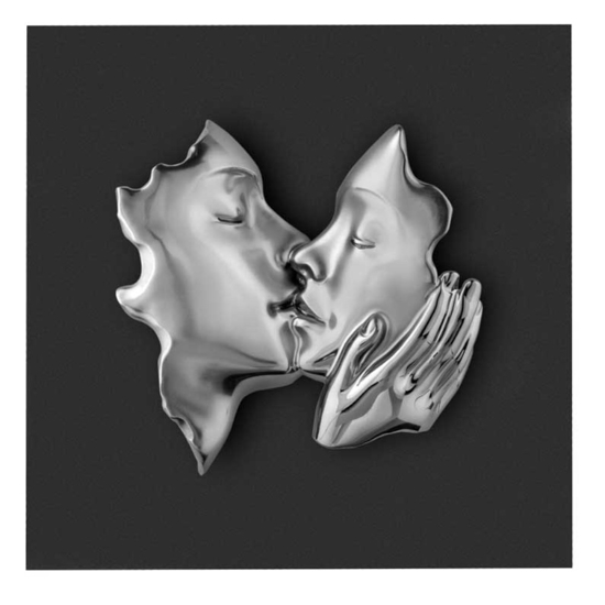 Quadro volti 3d scultura argento nero 50x50 bongelli preziosi