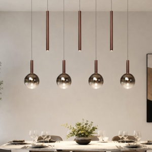 Lampadario per tavolo da pranzo rame led cct 7 luci 