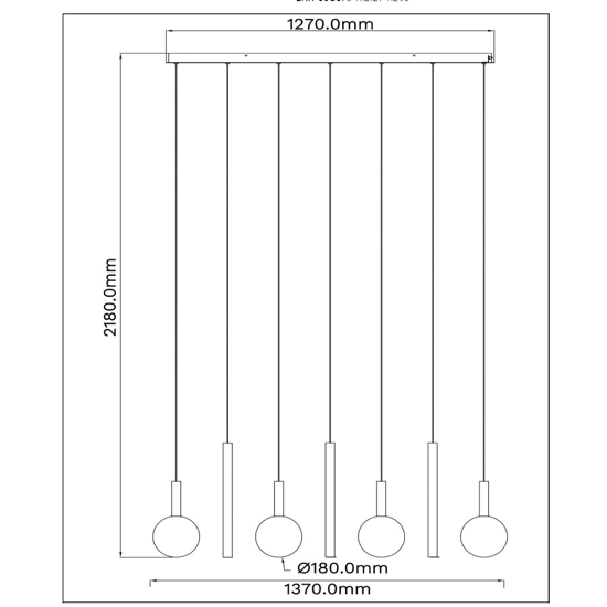 Lampadario per tavolo da pranzo rame led cct 7 luci 
