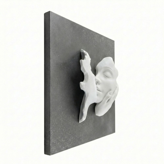 Quadro volti 3d moderno scultura marmorino 50x50cm bongelli preziosi
