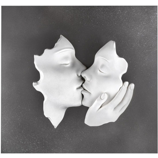 Quadro volti 3d moderno scultura marmorino 50x50cm bongelli preziosi
