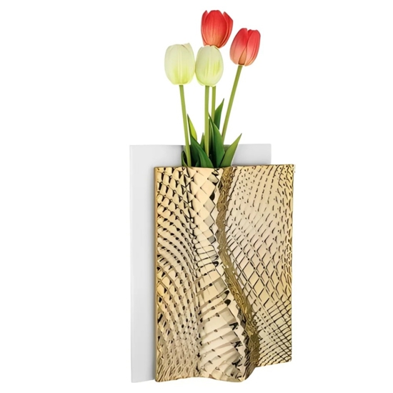 Vaso ophis soprammobile oro  design moderno marmorino bongelli preziosi