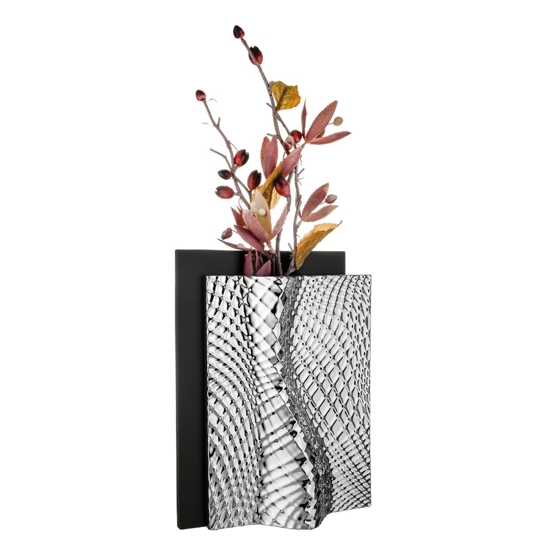 Vaso soprammobile nero argento design moderno ophis bongelli preziosi