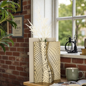 Vaso design soprammobile nocciola h30cm oro bongelli preziosi