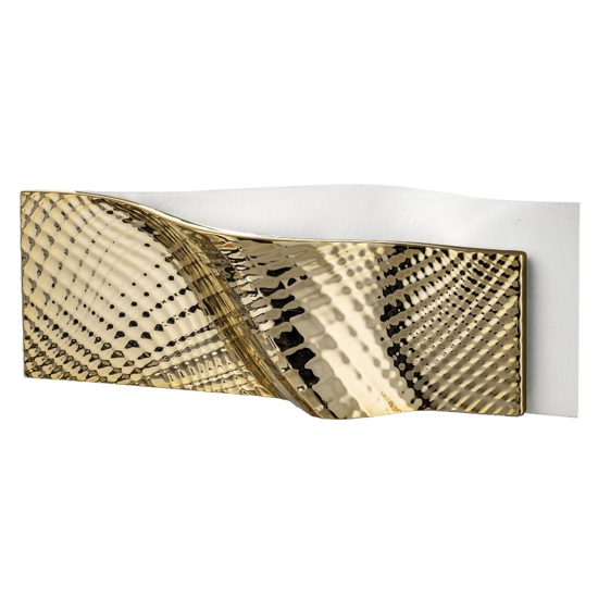 Vaso orizzontale ophis soprammobile moderno bianco oro bongelli preziosi