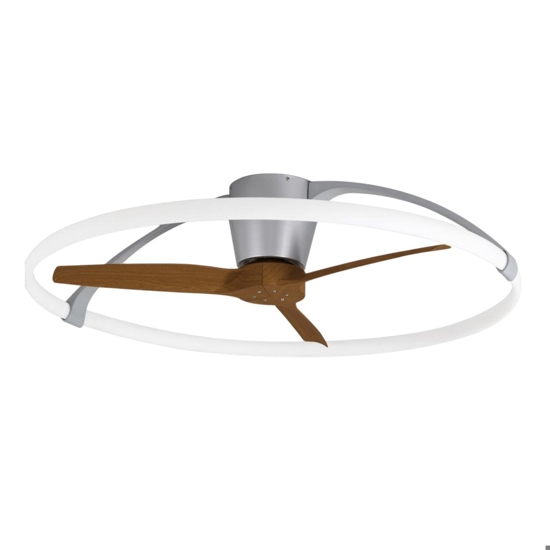 Ventilatore a plafoniera con luce 20mq grigio pale di legno con telecomando