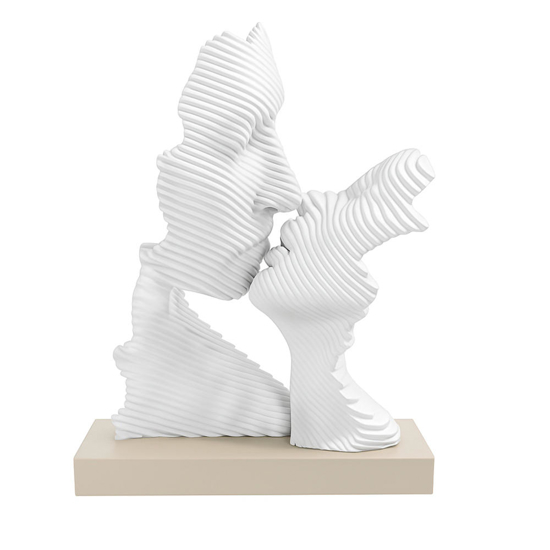 Bomboniera scultura da tavolo h16 bacio stilizzato nocciola bongelli preziosi