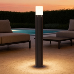 Lampioncino moderno  grigio scuro per esterno giardino h63 ip65