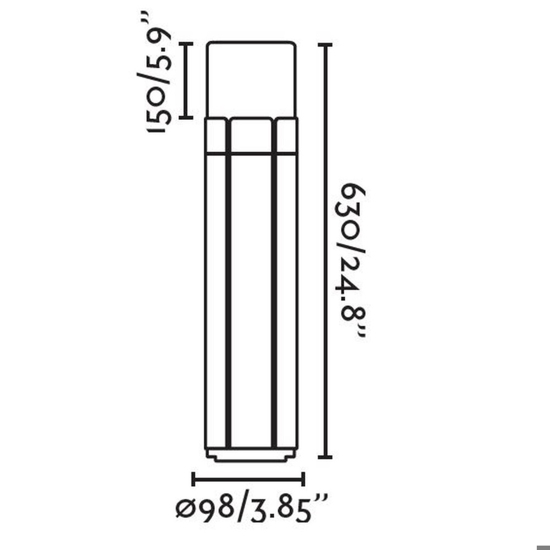 Lampioncino moderno  grigio scuro per esterno giardino h63 ip65