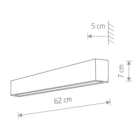 Applique bianco rettangolare moderna led 11w 3000k