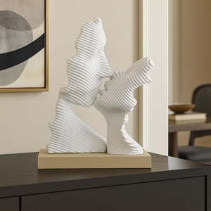 Bongelli preziosi scultura h29 da tavolo moderna bacio stilizzato nocciola