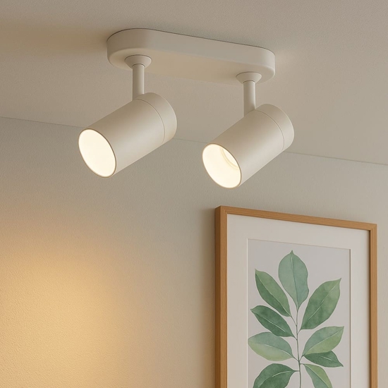Lampada da parete soffitto applique con 2 luci bianco isyluce