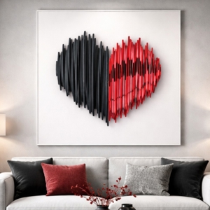 Quadro 3d moderno cuori stilizzati 50x50 legno marmorino bongelli preziosi