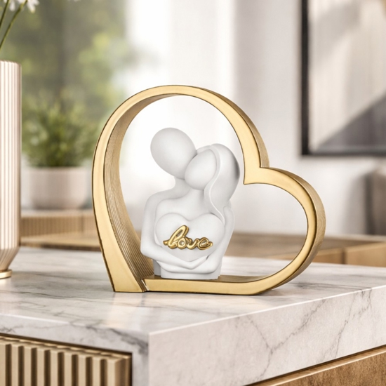 Soprammobile moderno scultura cuore oro bongelli preziosi