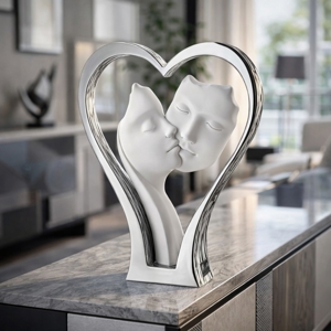 Soprammobile scultura moderna cuore argento bongelli preziosi