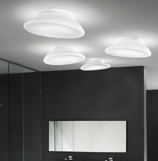 Dynamic stilnovo plafoniera moderna 21w 3000k  vetro bianco ip44